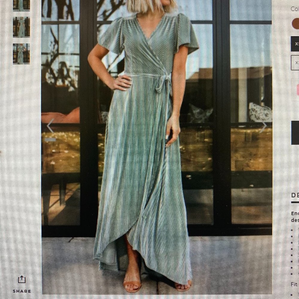 ANDI DUSTY SAGE RIBBED VELVET WRAP DRESS